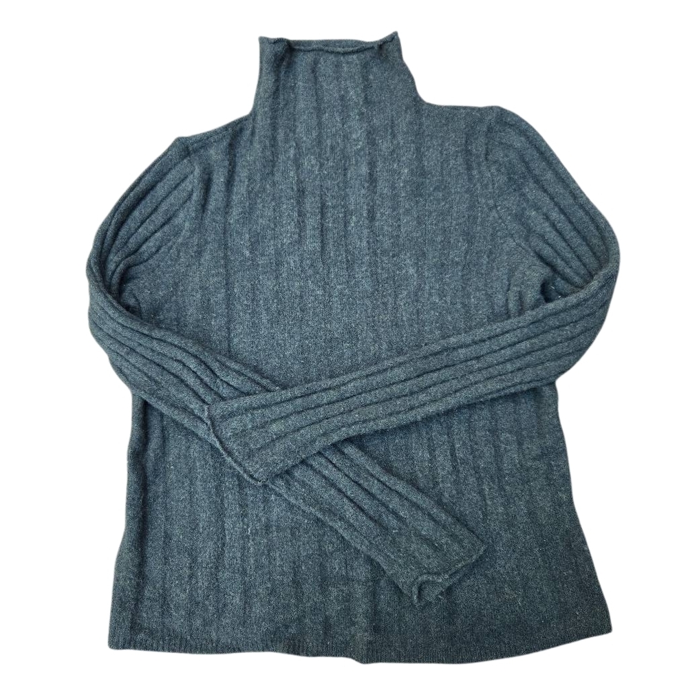 Madewell Green High Neck Ribbed  Sweater